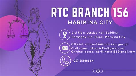 RTC Branch 156 Marikina City, Calabarzon (+63286476719).